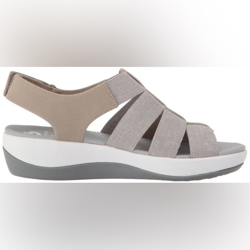 Clark’s CloudSteppers Grey Tan Strappy Sandals